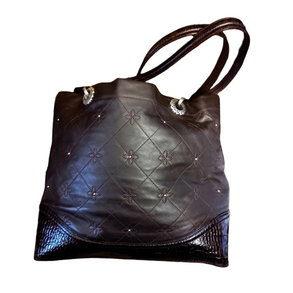 Brighton Chocolate Studded Tote EUC ❤️ - Picture 9 of 11